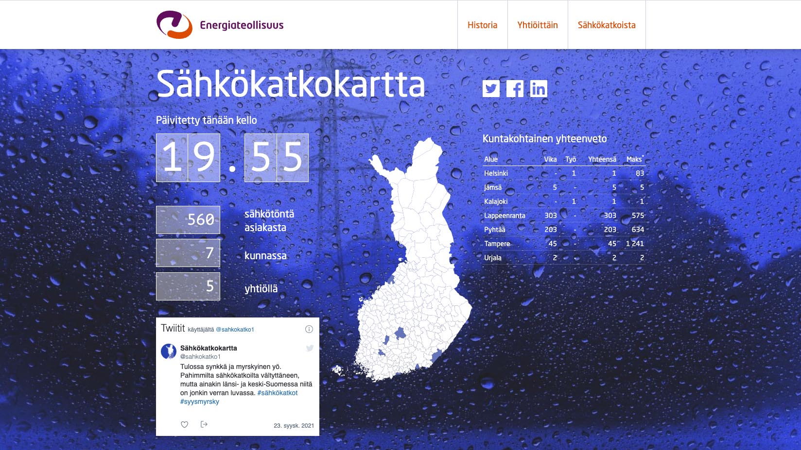 Sähkökatkokartta