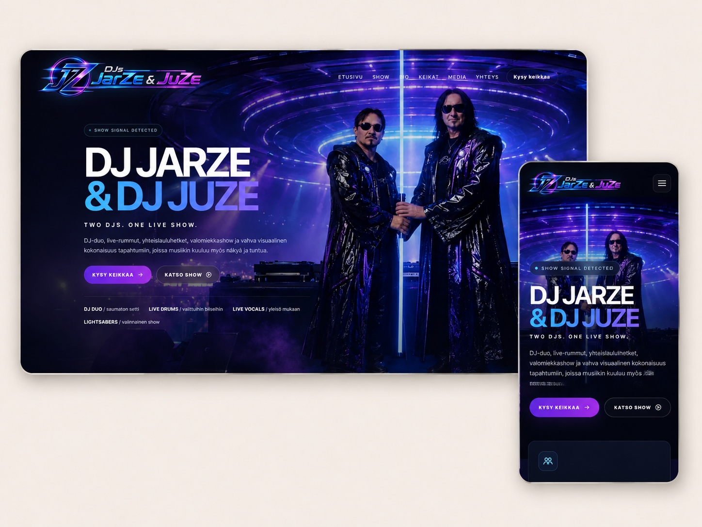 DJsJarZeJuZe.com – näyttävä artisti- ja tapahtumasivusto