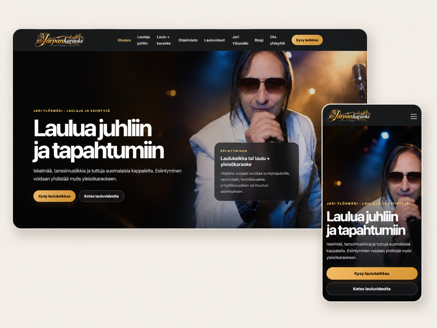 Jarpankaraoke.com – laulaja- ja esiintyjäsivuston uudistus