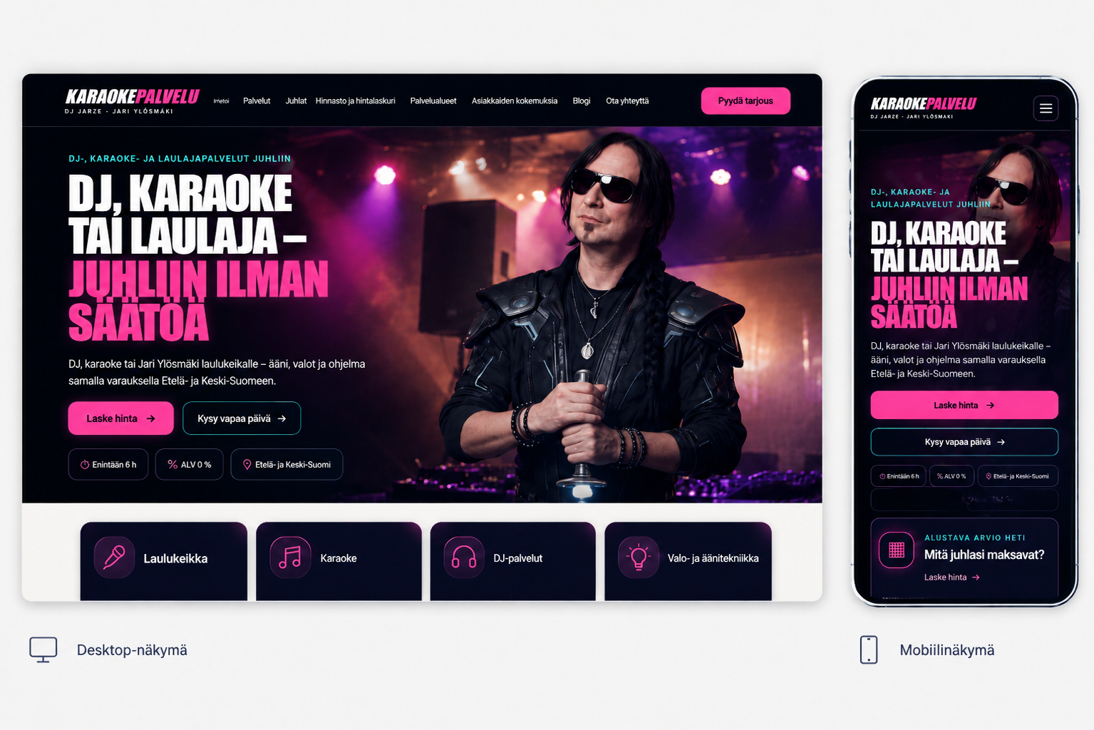 Karaokepalvelu.com – nopea palvelusivusto ja hintalaskuri