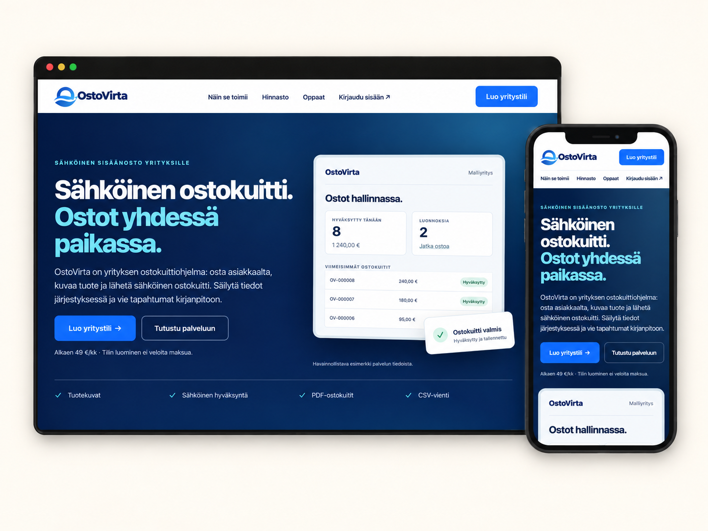 OstoVirta.fi – sähköisen ostokuittipalvelun verkkosivusto